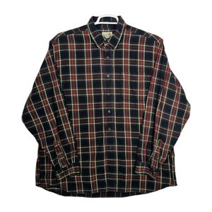 LL Bean Shirt Mens XL Multicolor Plaid Flannel Button Down Regular Fit